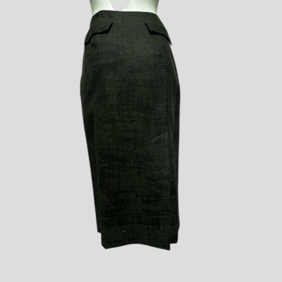 Holt Renfrew Collection Grey 100% Wool Pencil Maxi Business Skirt - Picture 3 of 15